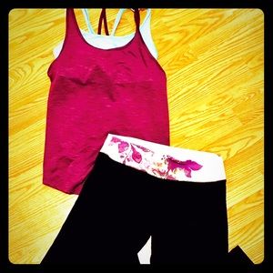 Strappy tank with sports bra