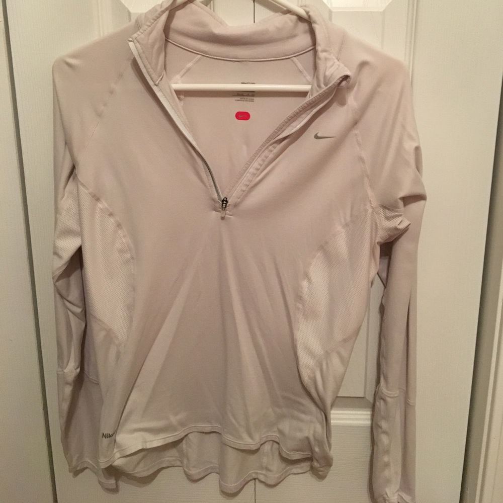 Small White Nikefit pullover with zipper