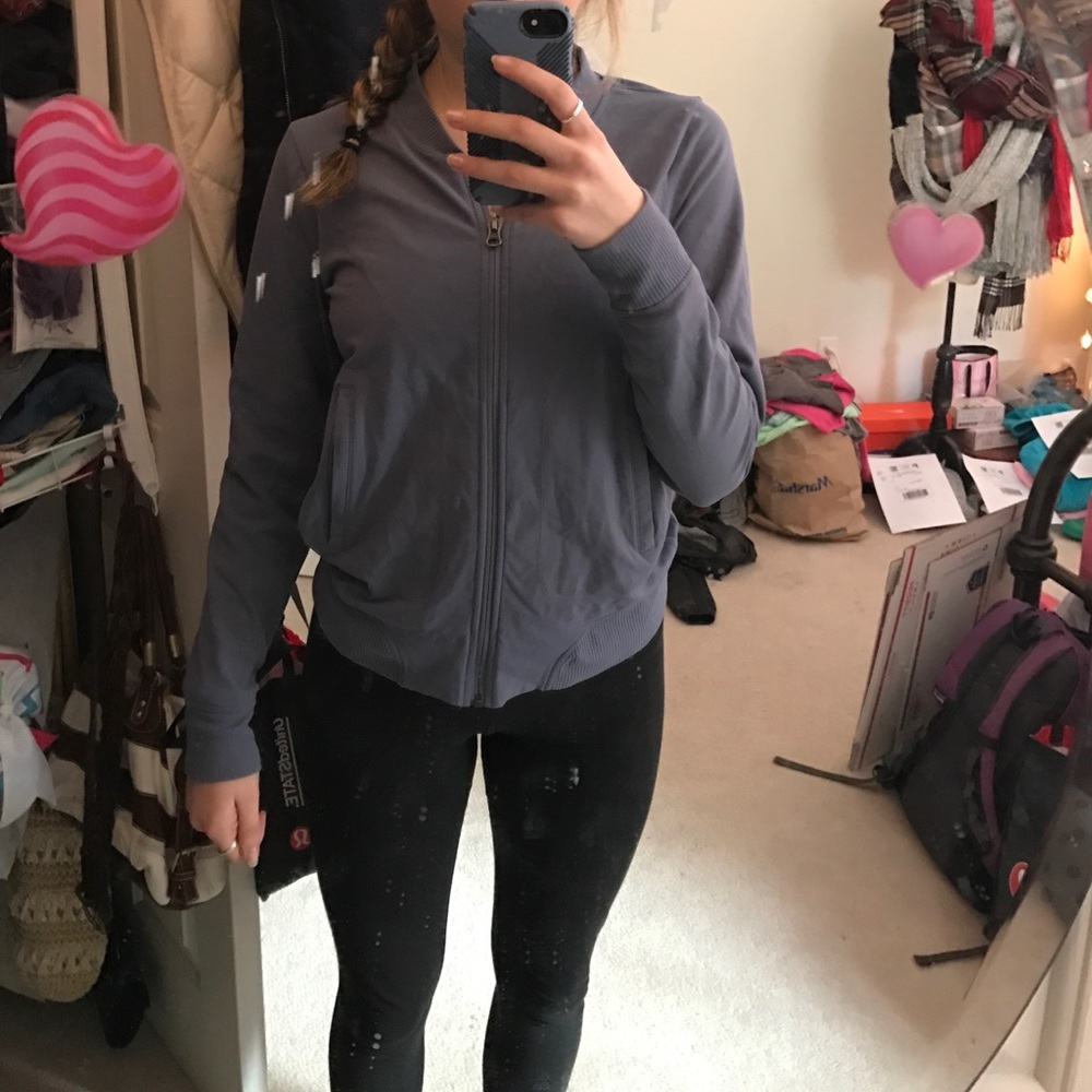 athleta purple zip up