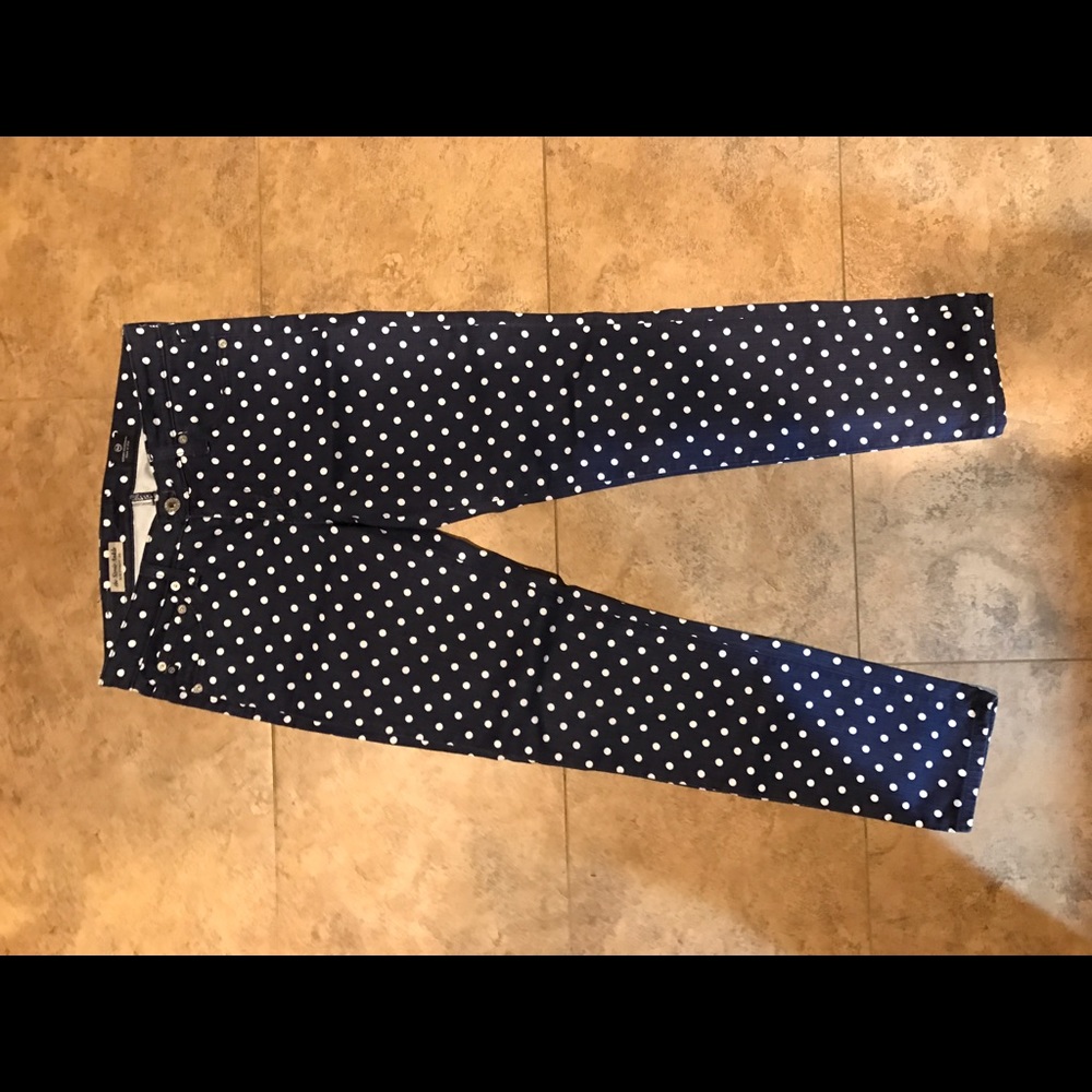 Anthro polka dot jeans