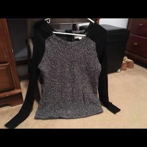 Loft black and grey sweater, size L