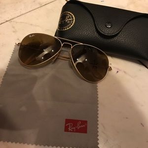 Ray Ban Aviator Gold Frame Light Brown Lens