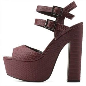 charlotte russe burgundy platform heels