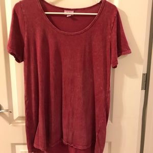 Lularoe Classic tee, acid wash wine/dark mauve