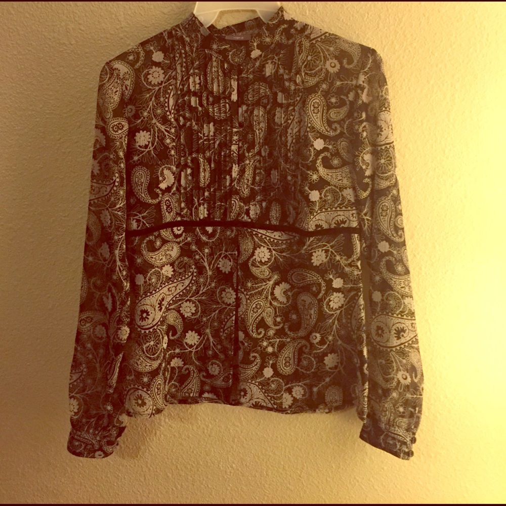 Apt 9 Black & White Chiffon Blouse