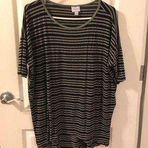 Gray/black striped Lularoe Irma