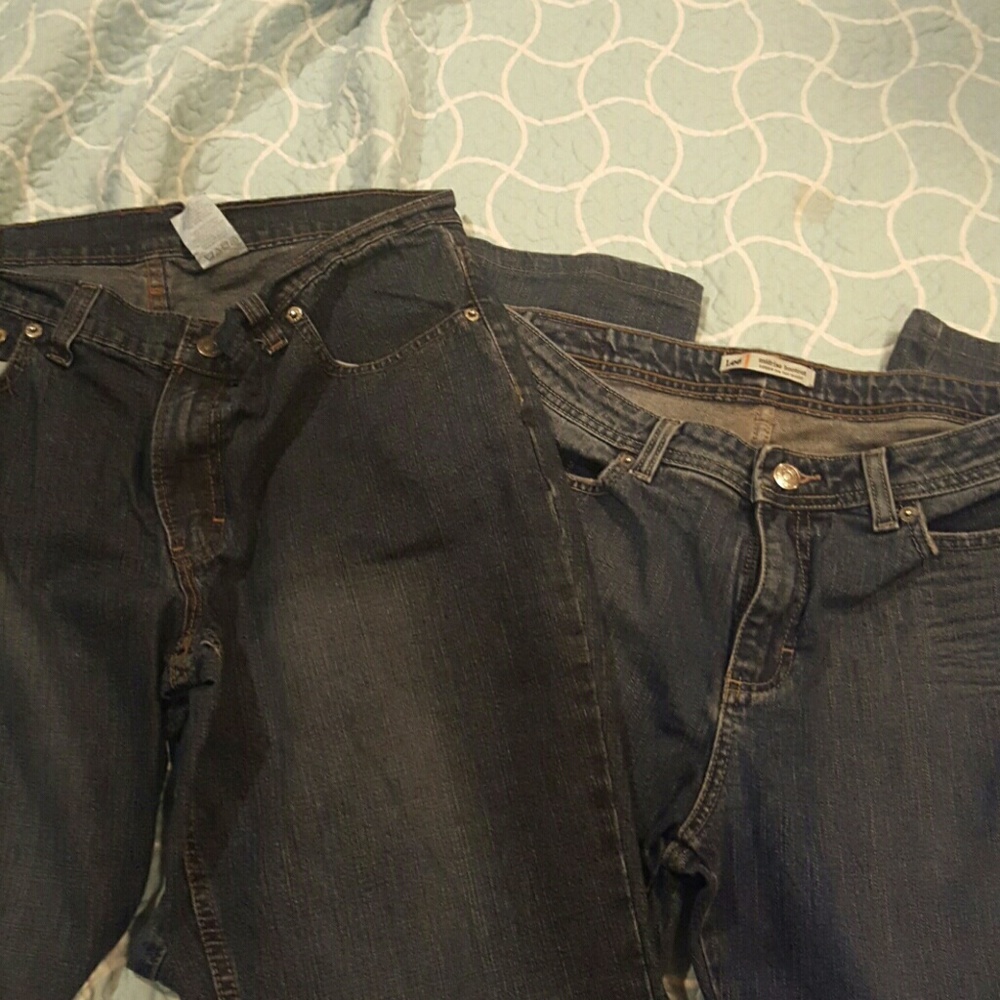 Dark wash straight leg jeans