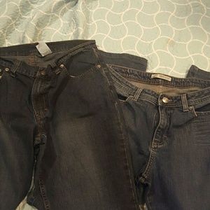 Dark wash straight leg jeans