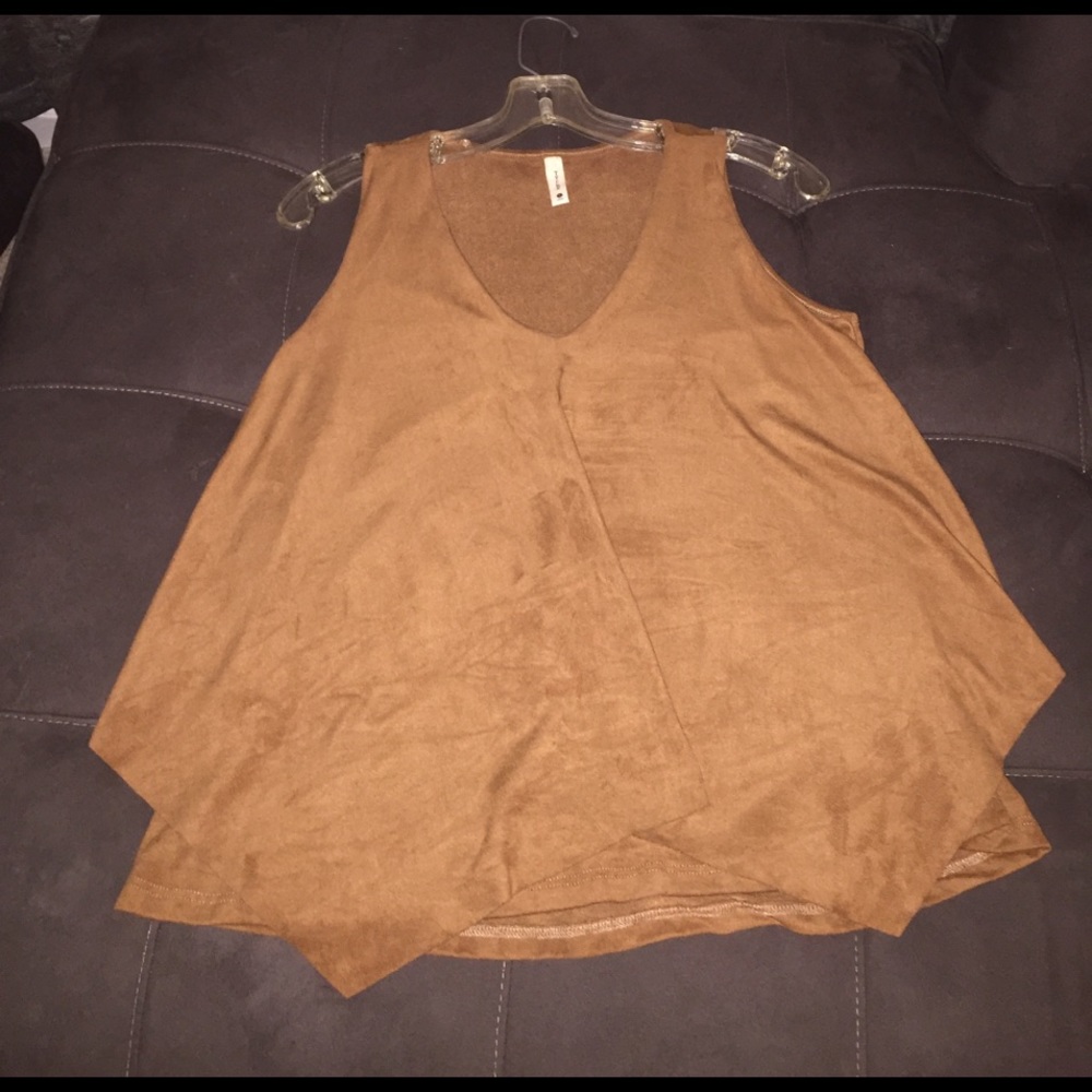 Tyche "suede" layered tank top
