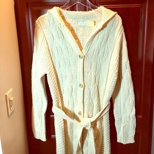 Sweater coat with belt. Size large