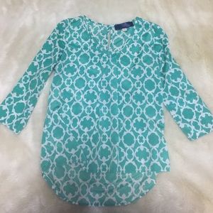 Preppy quarter sleeve blouse