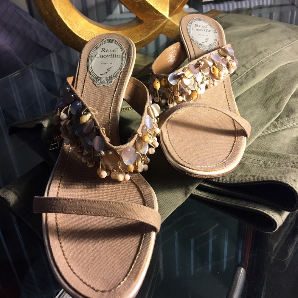Rene Caovilla Summer Mule Shoes made in Italy