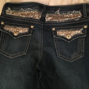 Size 9 Gold Sparkly Jeans