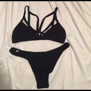 Victoria's Secret black strappy bathing suit