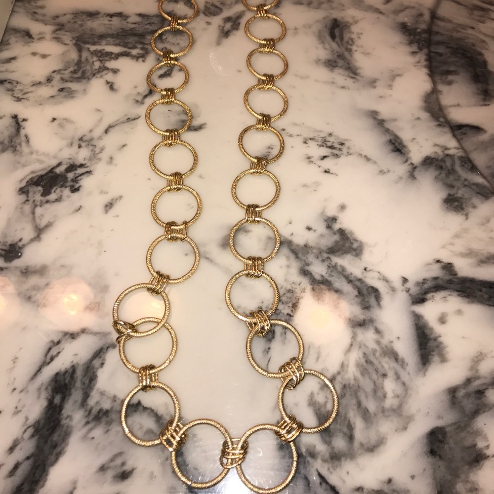 Moon and Lola long gold link necklace