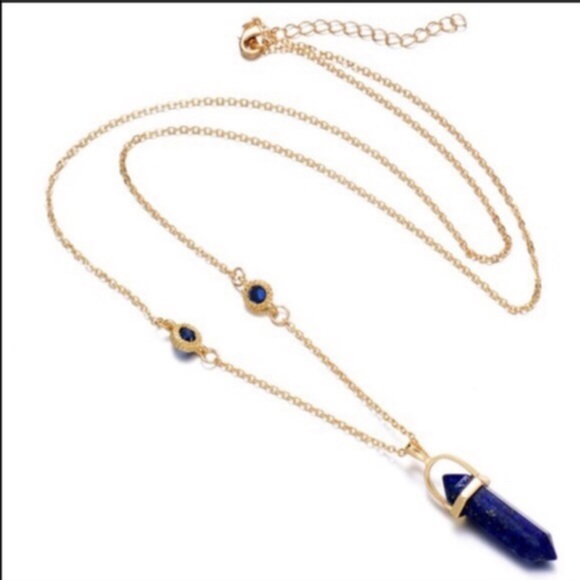 18K Gold Plated Natural Stone Necklace - Picture 2 of 2