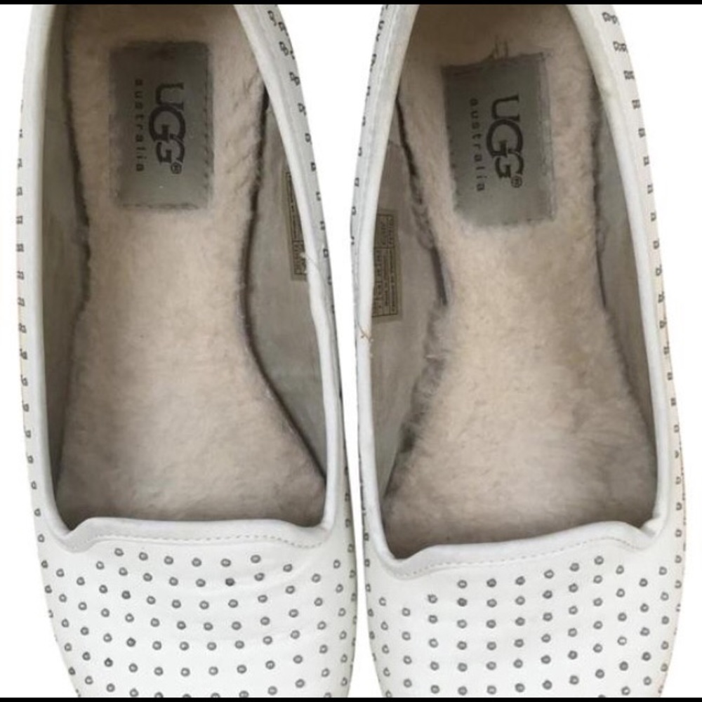 UGG cream leather flats