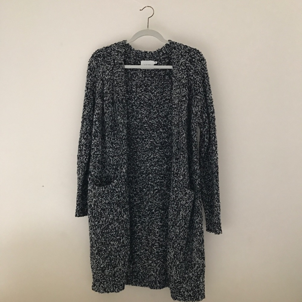 Lush Black and White Cardigan