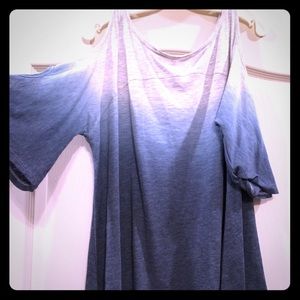 Umgee Cold Shoulder blue hombre top