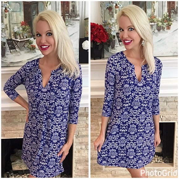 Royal blue jersey knit tunic dress! Available!! - Picture 2 of 2