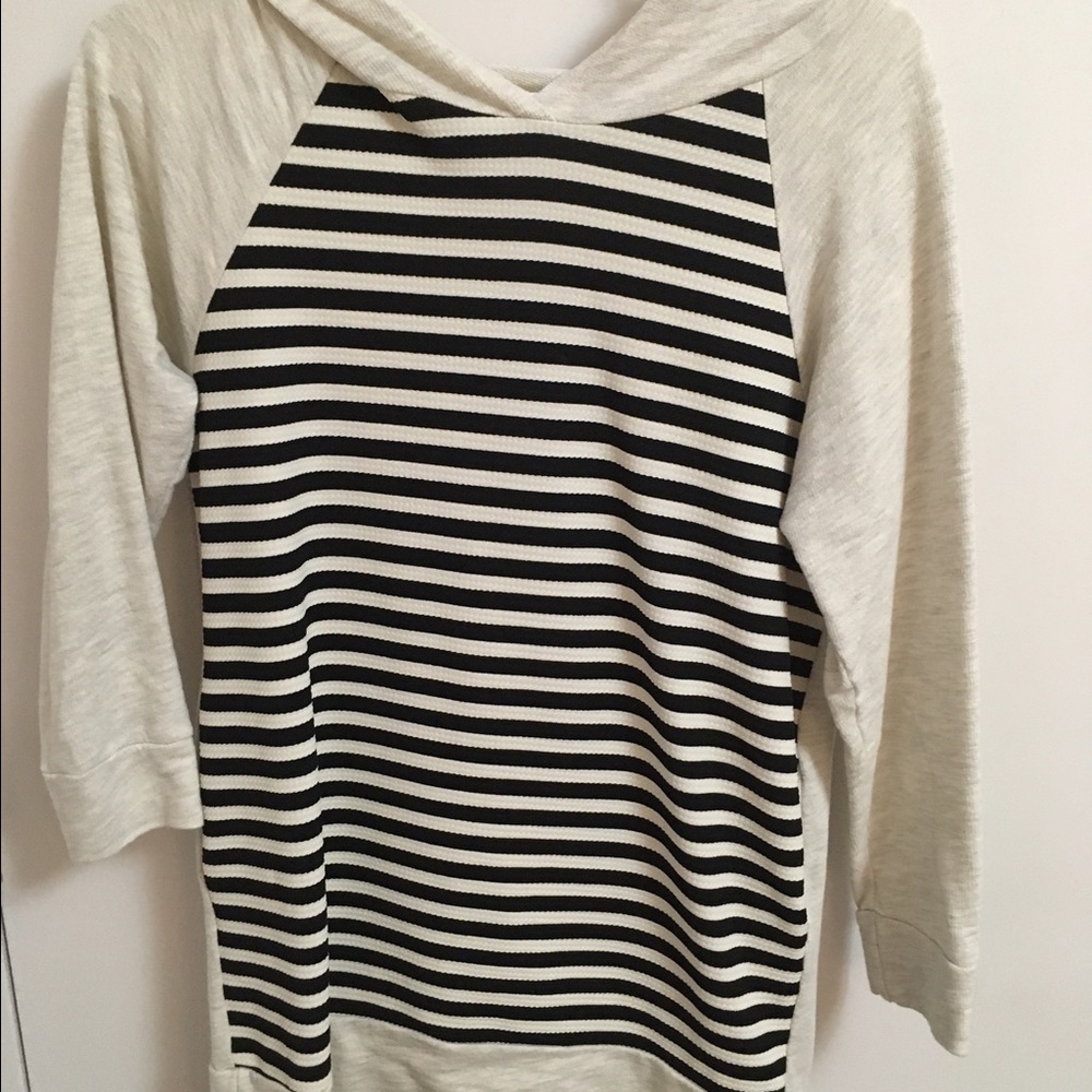 Long striped hoodie