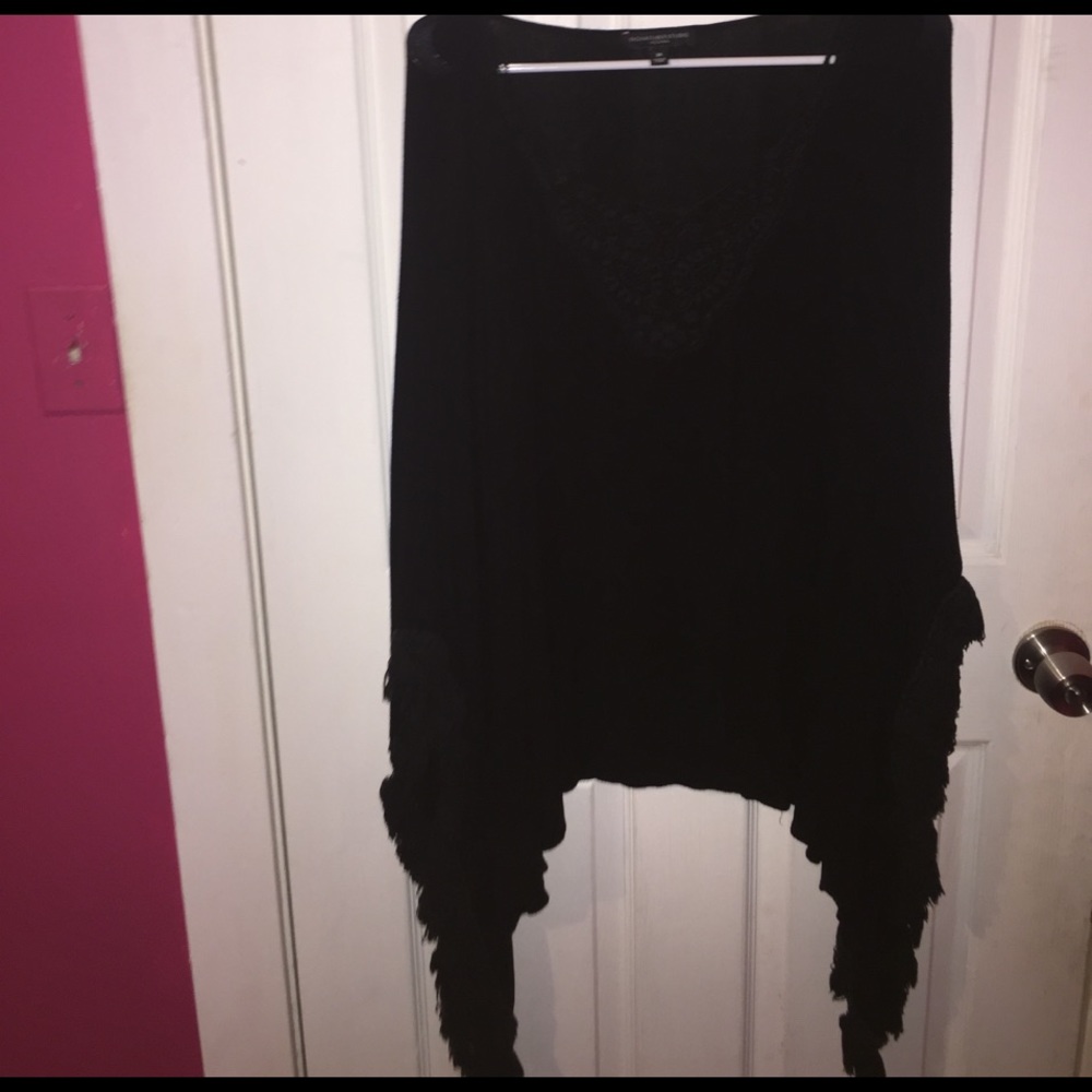 Black poncho style blouse