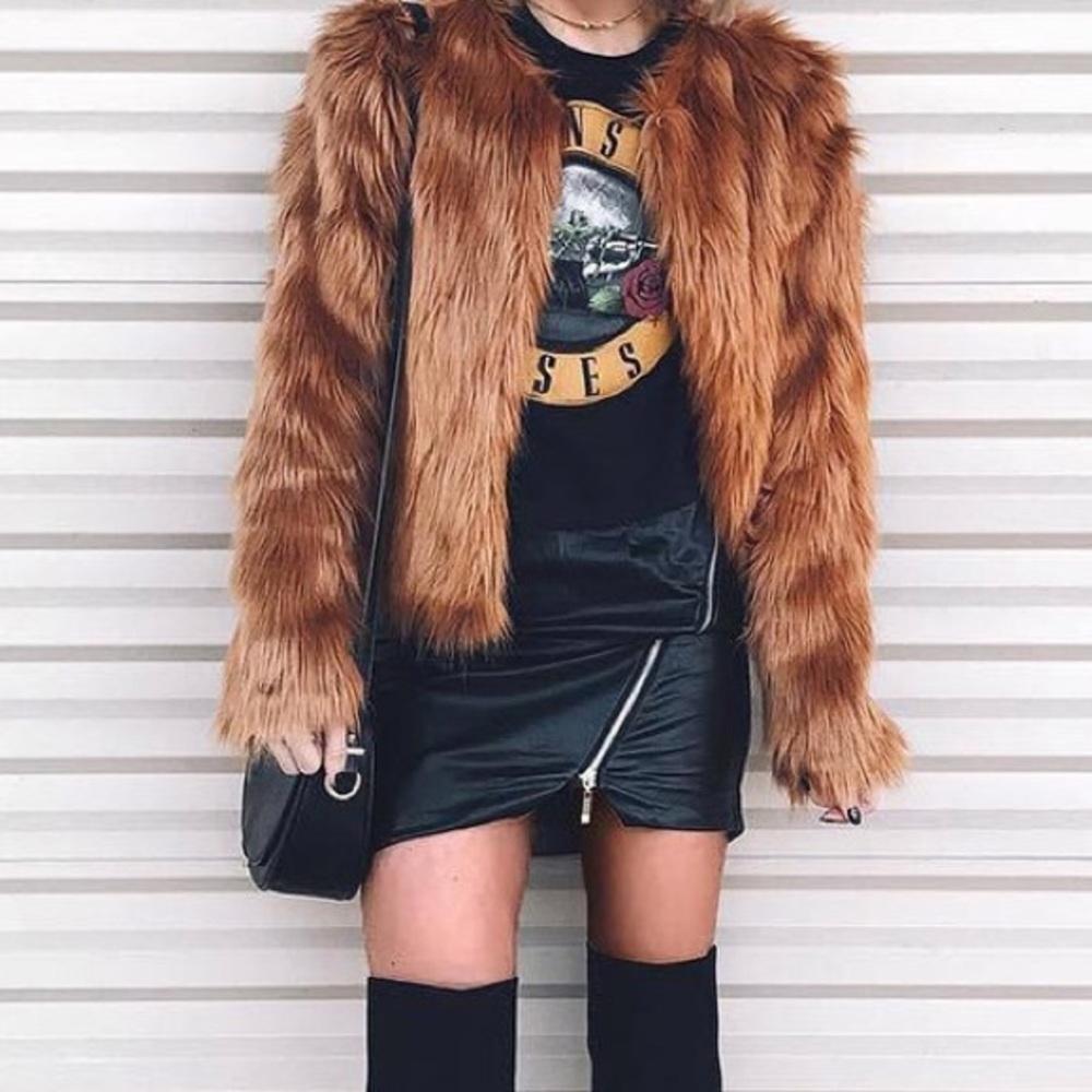 Vintage Mustard Fur Coat