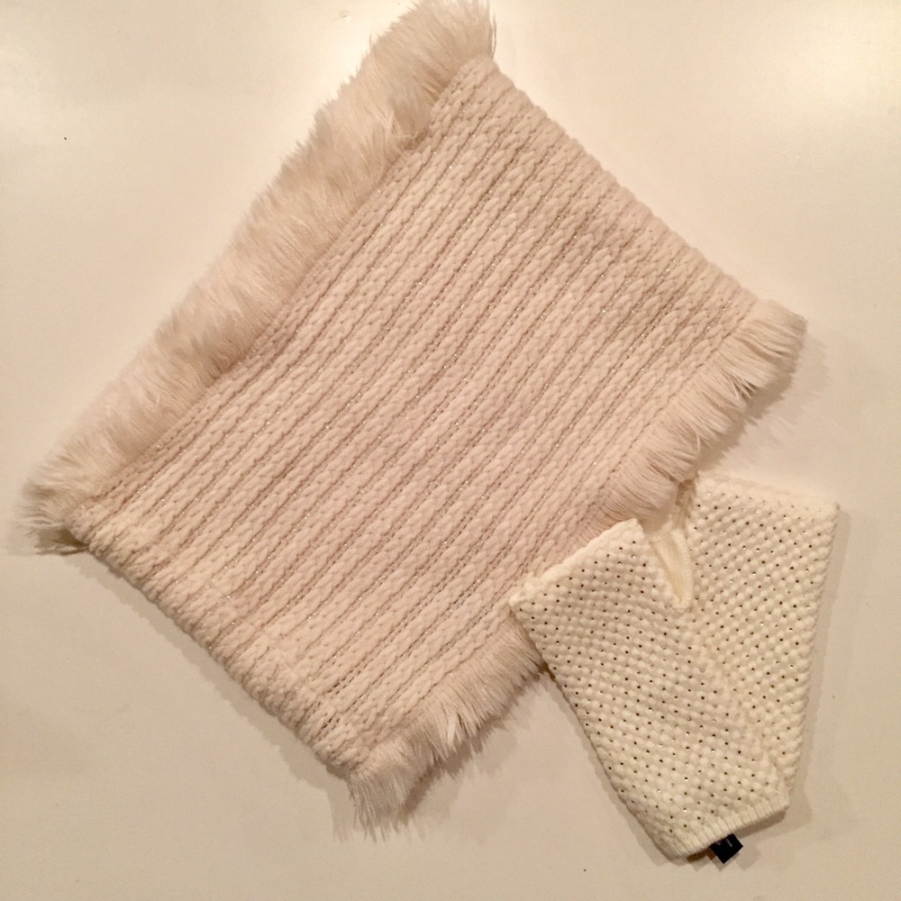 Infinity scarf and fingerless gloves set