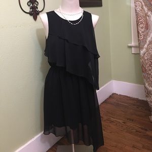 Romantic black dress.