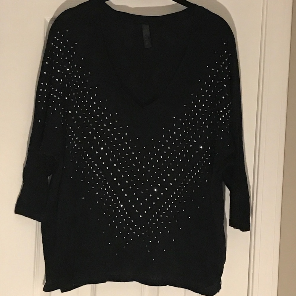 Embellished 3/4 Sleeve Tee