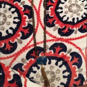Long necklace with Blue stone
