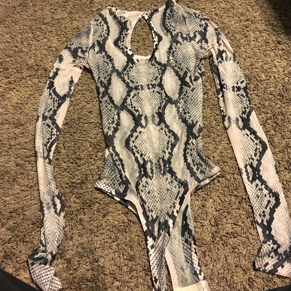Mesh snake thong bodysuit