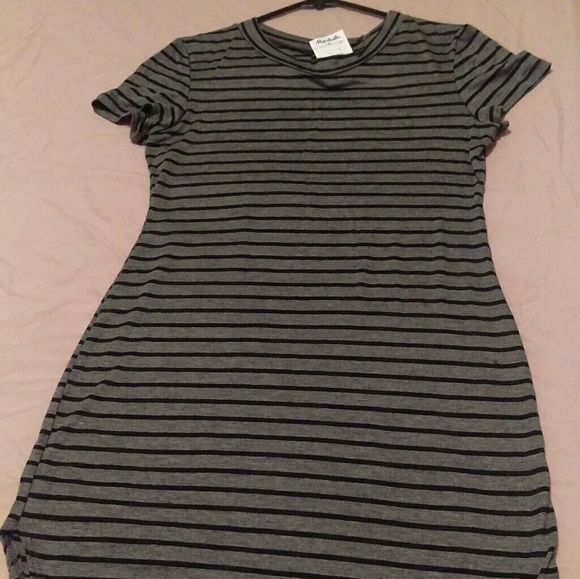 Stripped T-shirt Dress - Picture 1 of 3