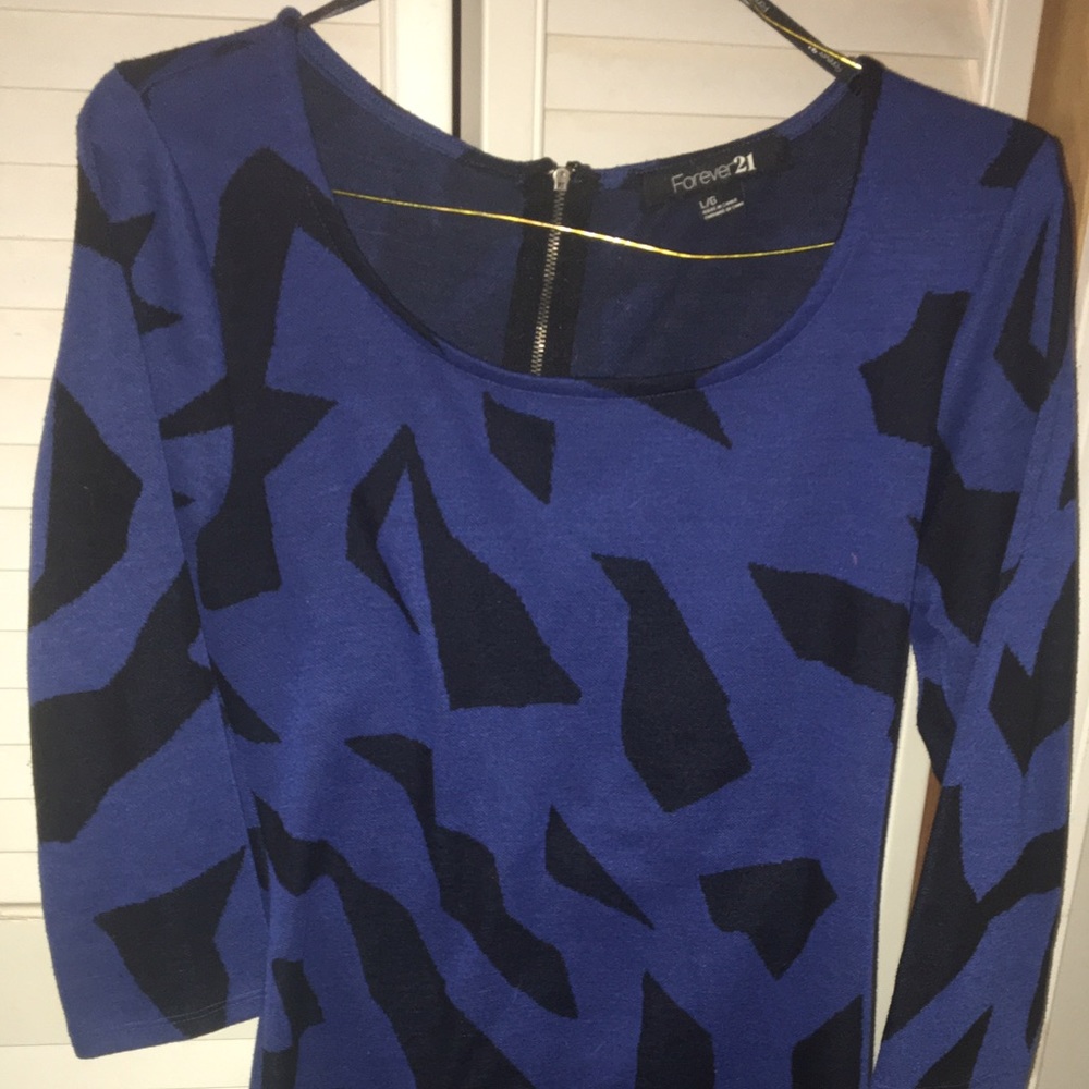 Blue quarter sleeve Forever 21 dress