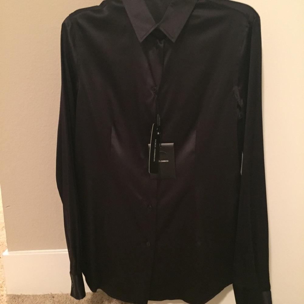 Dolce & Gabbana - Black silk button up blouse - Picture 7 of 7