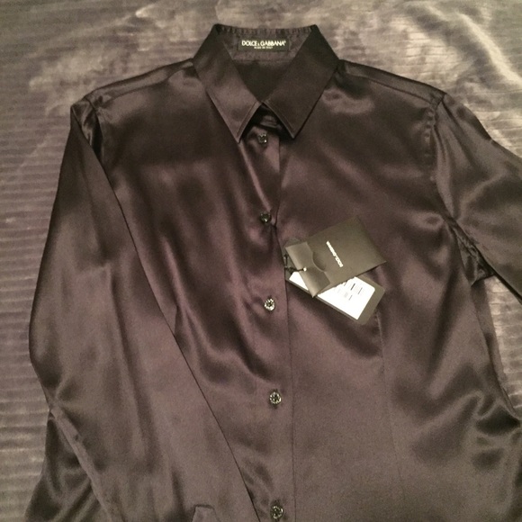 Dolce & Gabbana - Black silk button up blouse - Picture 2 of 7