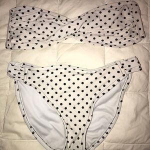 B&W polka dotted bikini set