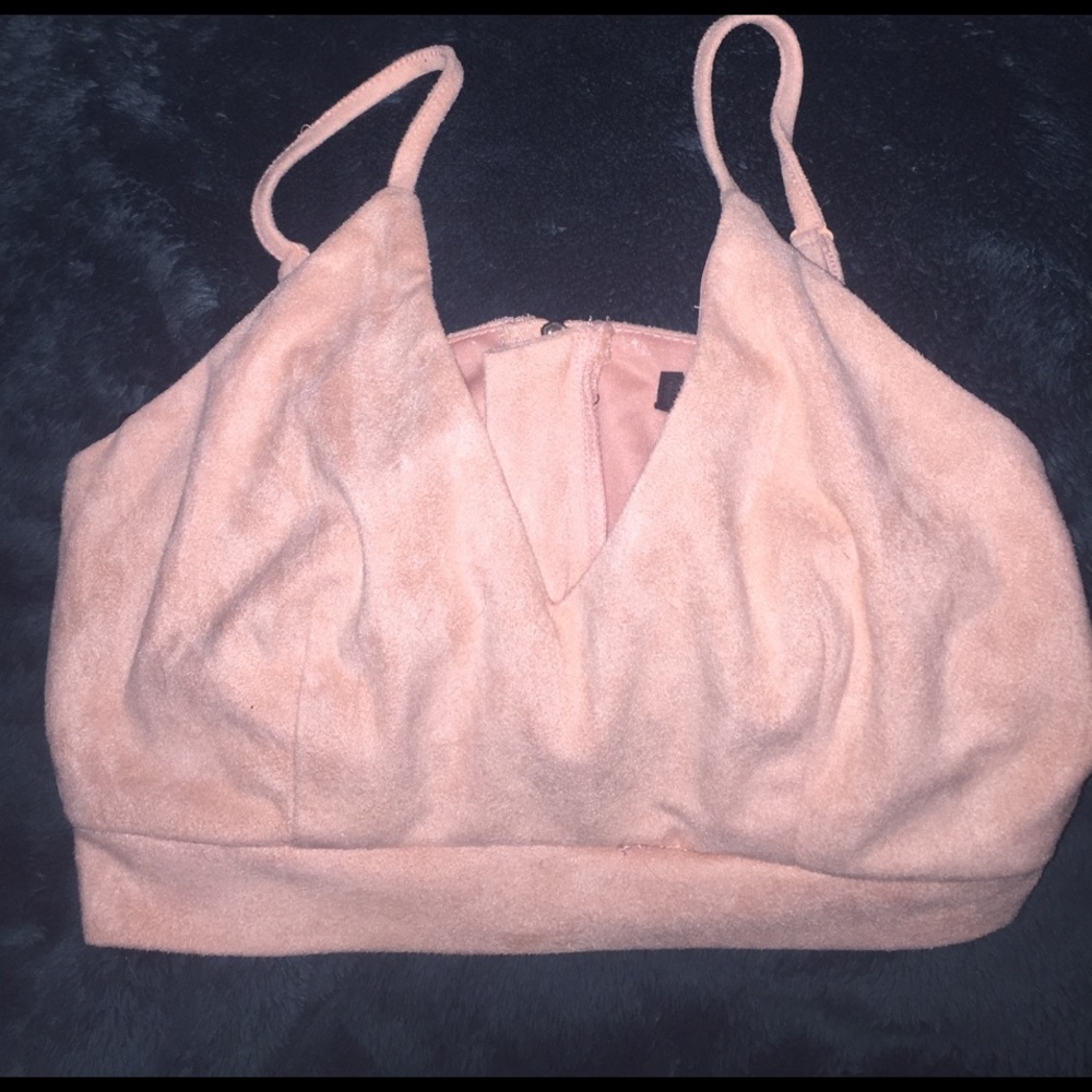 Suede crop top