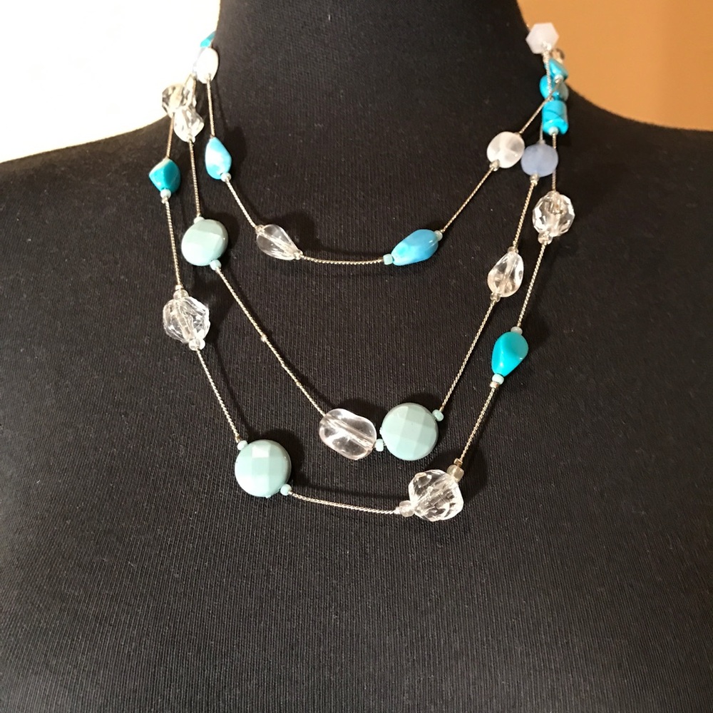 Blue and Clear Necklace.