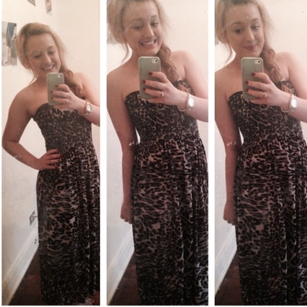 ✨CLEARANCE✨Animal Print Strapless Midi/Maxi Dress