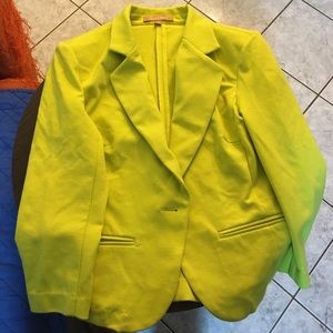 Lime yellow blazer brand new worn once size s