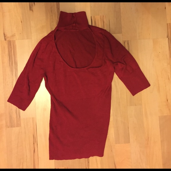 Peakaboo Back Cutout High Neck Sweater - Picture 2 of 2