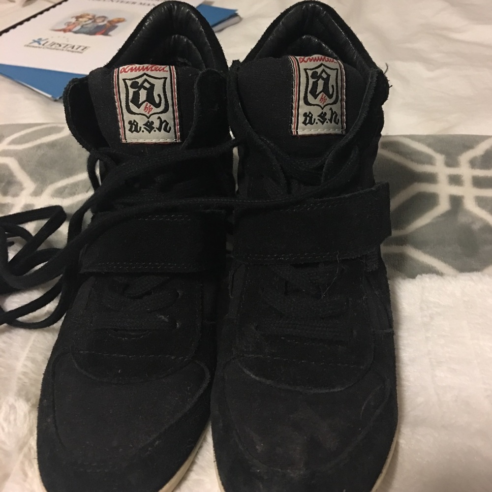 Black sneaker wedges