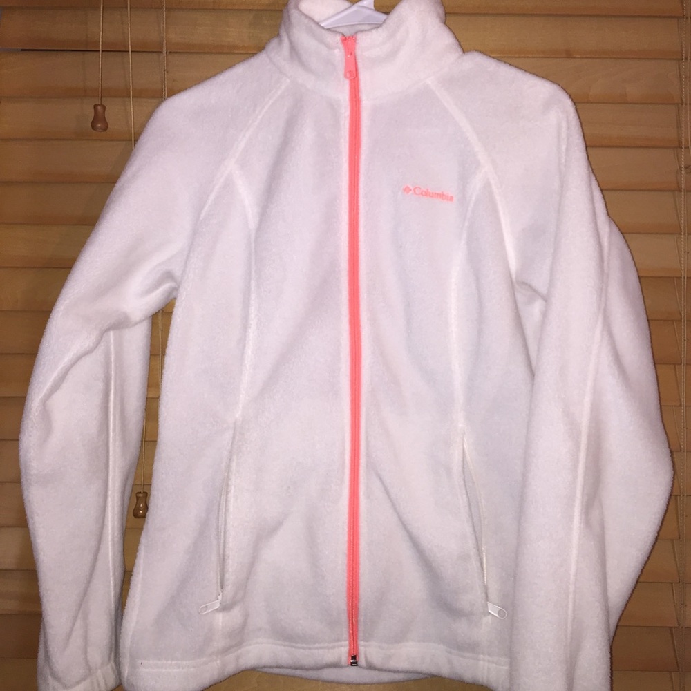 Columbia white and pink jacket