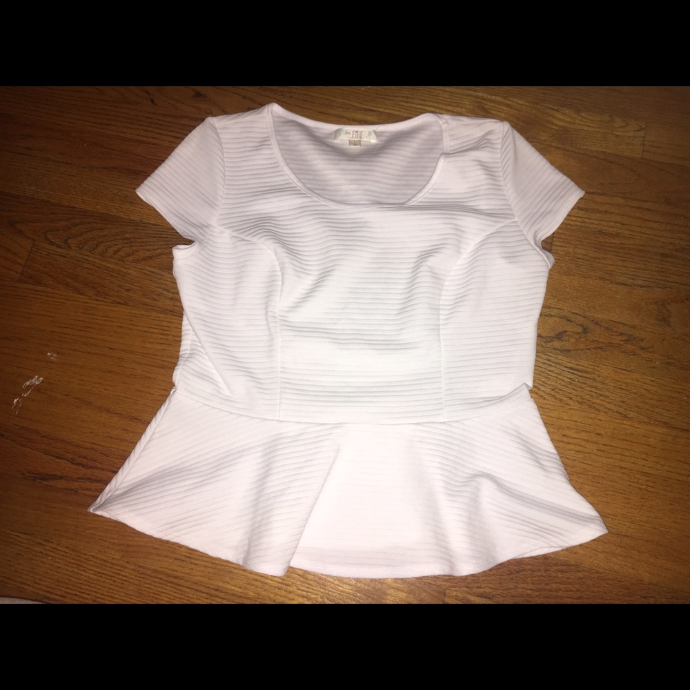 White Peplum Top