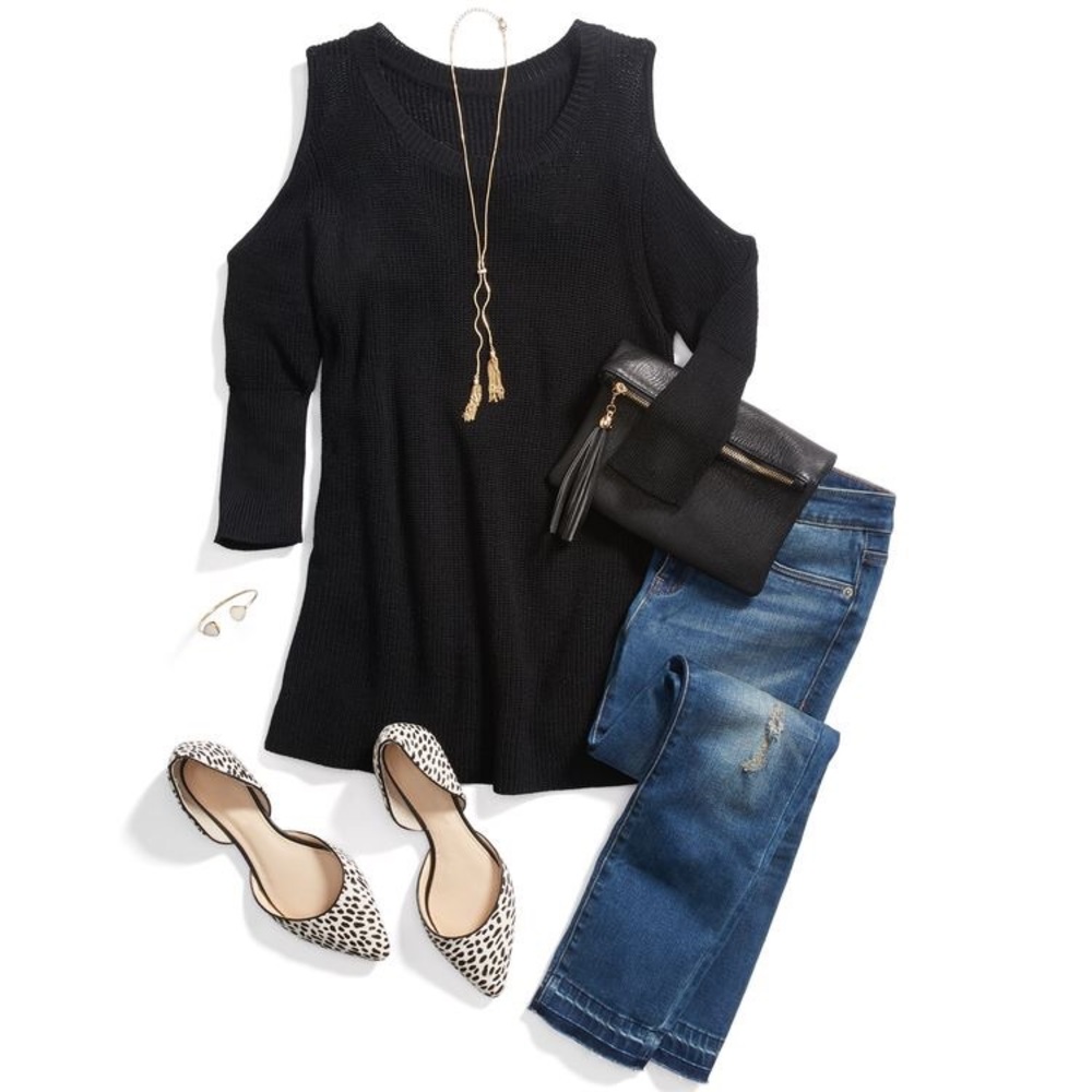 New!! Cold Shoulder Jersey Tunic