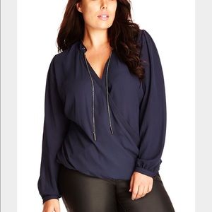 City chic wrap front top.