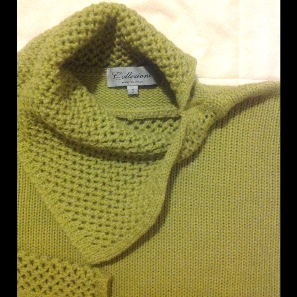 Retro Split Neck Wool Blend Sweater - image 2