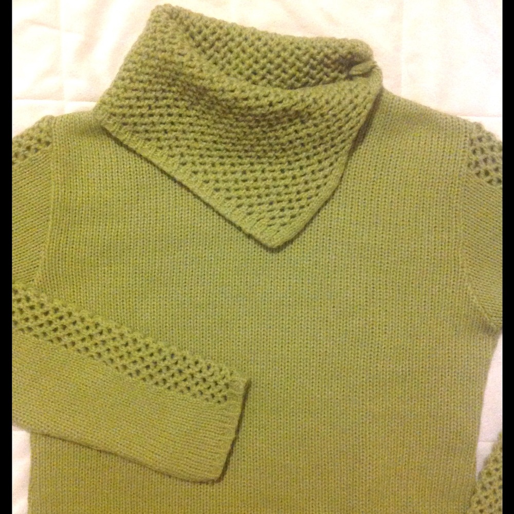 Retro Split Neck Wool Blend Sweater - image 4