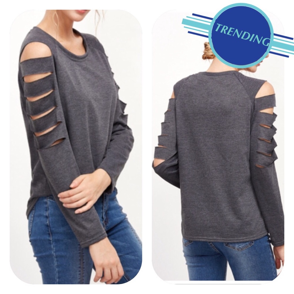 1LEFT! Lightweight!✨Ladder cut Long Sleeve T-Shirt